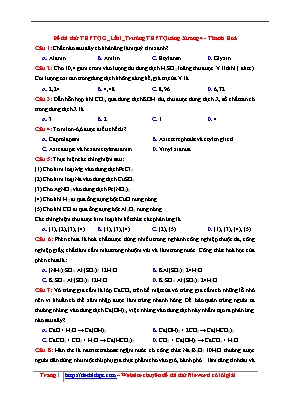 Đề thi thử THPT Quốc gia môn Hóa học lần 1 năm 2017 - Trường THPT Quảng Xương 4